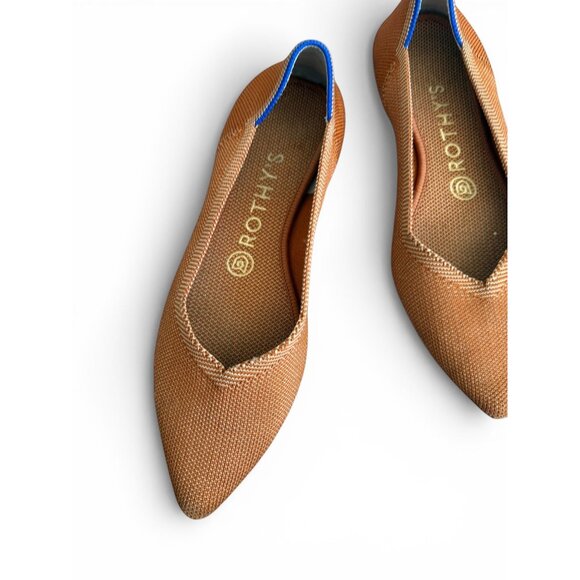ROTHYS Women's Tan Pointed Flats Size 6.5 - Picture 2 of 7